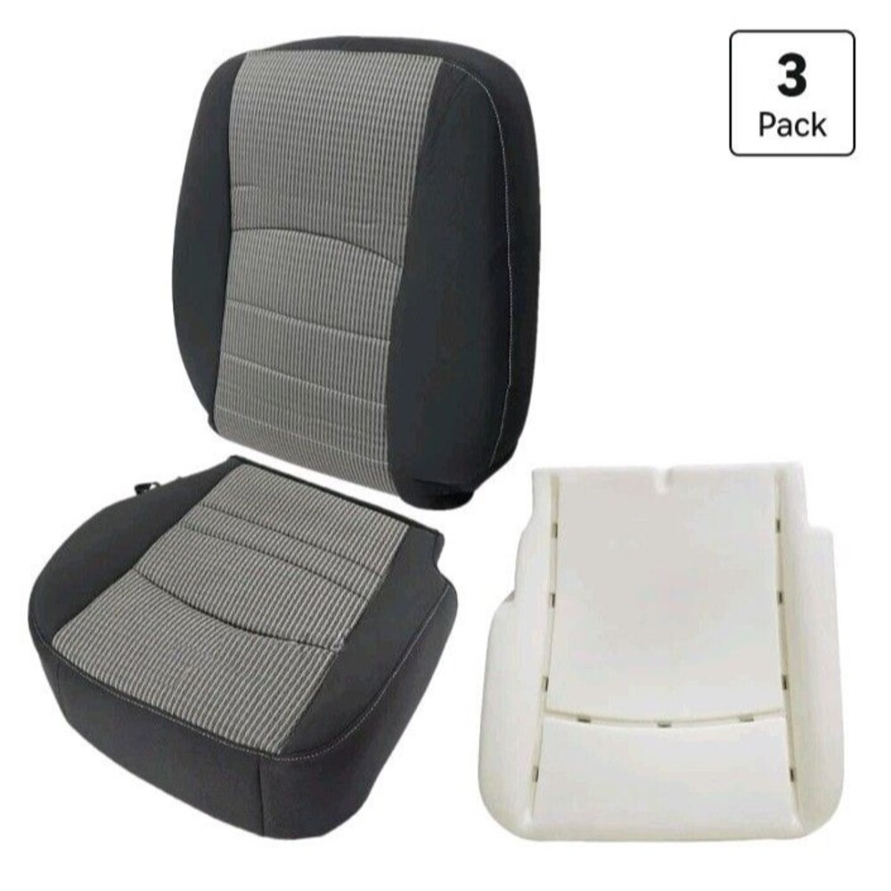 Front Driver Side Bottom & Top Leanback Replacement Cloth Seat Covers &...